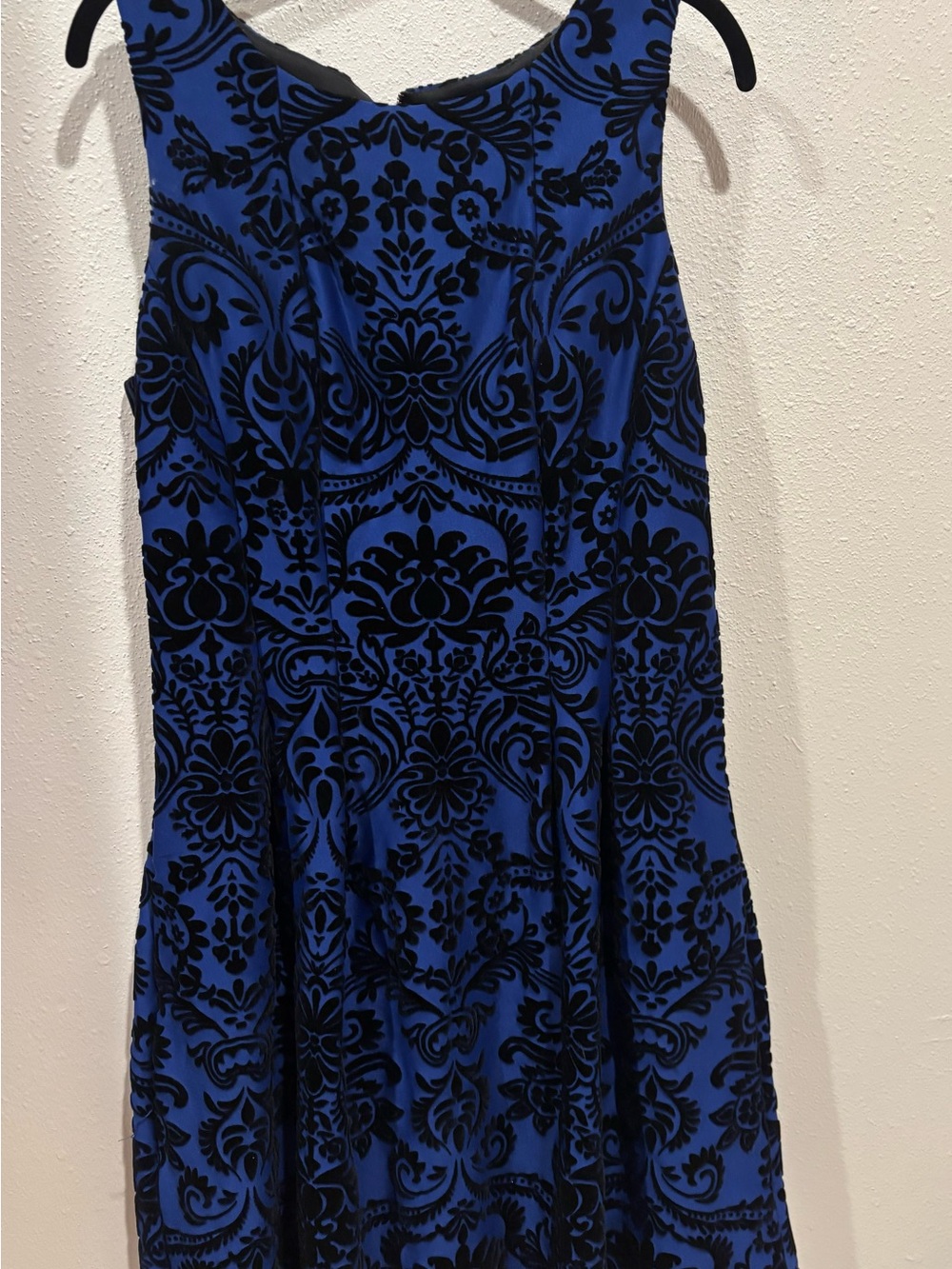 Roz & Ali Blue Dress with Black Damask Print